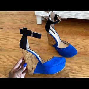 Blue and black wedges